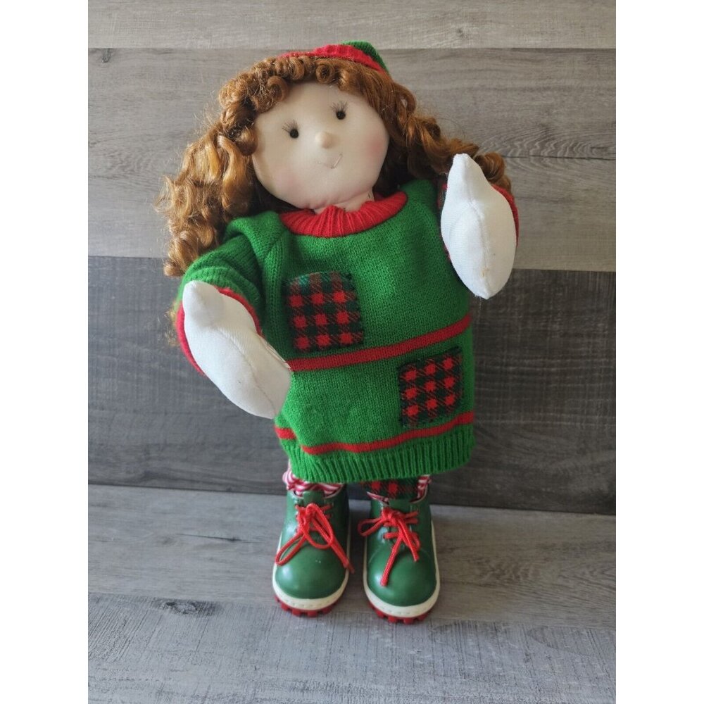Santa’s Best CHRISTMAS ADORABLES Holiday Animated Musical Doll Girl Vtg W Cord